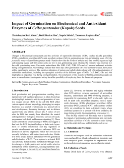 Impact of Germination on Biochemical and Antioxidant Enzymes of