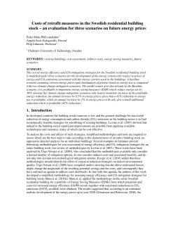 Costs of retrofit measures in the Swedish residential building stock