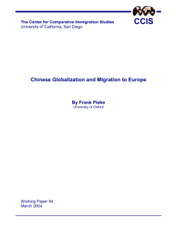 Chinese Globalization and Migration to Europe