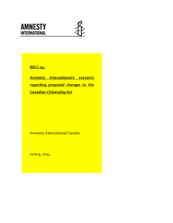 Amnesty International`s concerns regarding proposed changes to