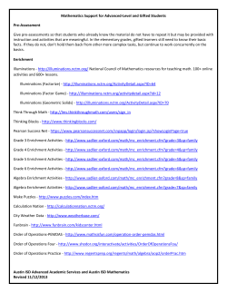 Mathematics Support for Advanced-Level and Gifted