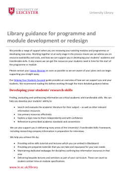 Library guidance - University of Leicester
