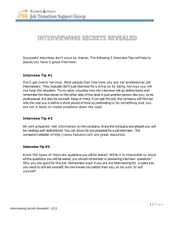1 | Page Interviewing Secrets Revealed