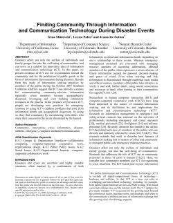 Finding Community Through Information and Communication