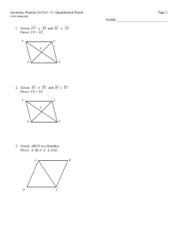 Quadrilateral Proofs Page 1 NAME