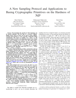 A New Sampling Protocol and Applications to Basing Cryptographic
