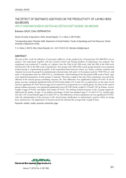 the effect of enzymatic additives on the productivity of laying hens