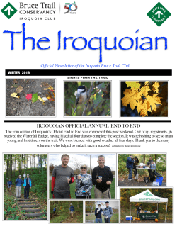 The Iroquoian Newsletter - WINTER 2016
