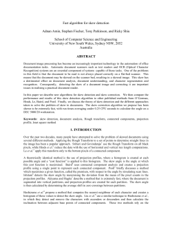 Fast algorithm for skew detection Adnan Amin