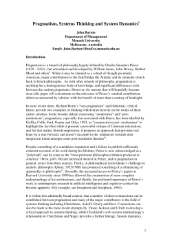 Pragmatism, Systems Thinking and System Dynamics