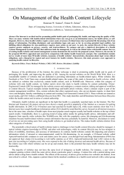 On Management of the Health Content Lifecycle