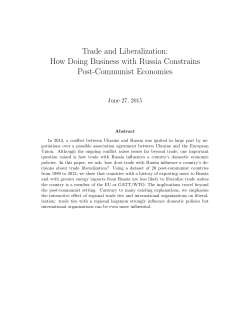 Trade and Liberalization: How Doing Business with Russia