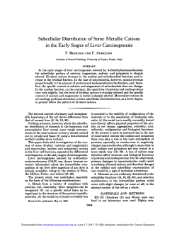 Subcellular Distribution of Some Metallic Cations
