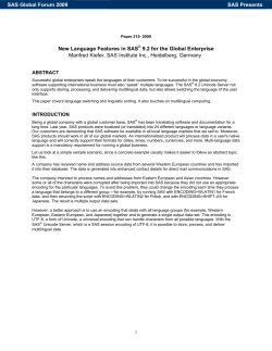 New Language Features in SAS® 9.2 for the Global