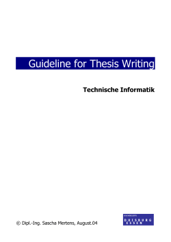 Guideline for Thesis Writing