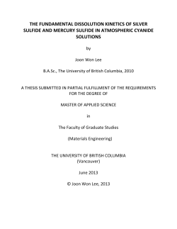 the fundamental dissolution kinetics of silver sulfide and mercury