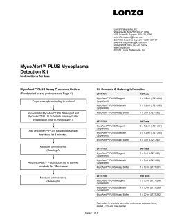 MycoAlert&trade; PLUS Mycoplasma Detection Kit