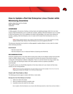 How to Update a Red Hat Enterprise Linux Cluster while Minimizing