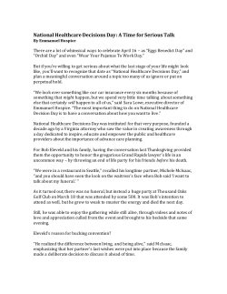 National Healthcare Decisions Day: A Time for