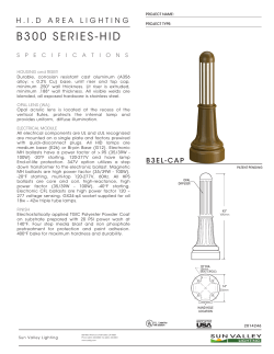 HID Spec Sheet - US Architectural Lighting