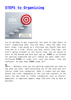 STEPS to Organizing