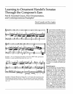 Learning to Ornament Handel`s Sonatas Through the Composer`s Ears