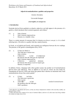 Adjectival nominalizations