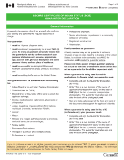 the Secure Certificate of Indian Status (SCIS) &ndash; Guarantor Declaration