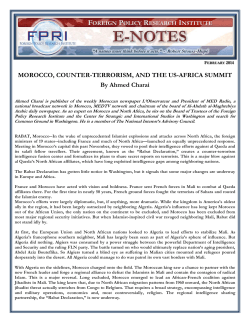 Morocco, Moderate Islam, and the Future of Africa