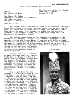 The Kingdom of Toro - Institute of Current World Affairs