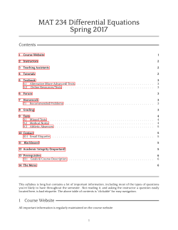 MAT 234 Differential Equations Spring 2017