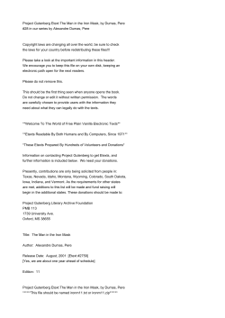 Project Gutenberg Etext The Man in the Iron Mask, by Dumas, Pere