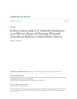 In Rem Actions under U.S. Admiralty Jurisdiction as an Effective