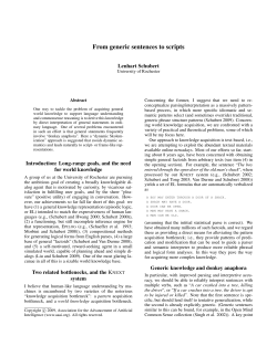From generic sentences to scripts - cs.rochester.edu