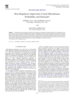 Does Regulatory Supervision Curtail Microfinance Profitability and