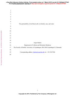 1 1 2 3 4 5 6 The permeability of red blood cells to chloride, urea