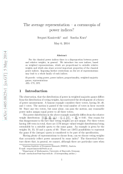 The average representation-a cornucopia of power indices?