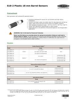 S18-2 Plastic 18 mm Barrel Sensors