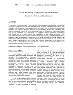 Ethical Reflexivity and Epistemological Weakness