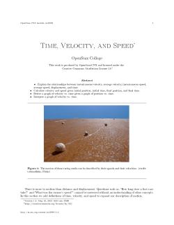 Time, Velocity, and Speed
