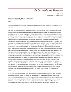 DE CAELO (ON THE HEAVENS)