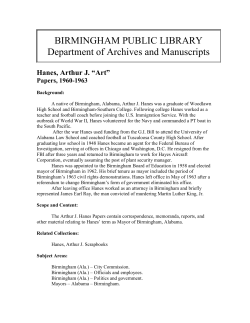 Hanes, Arthur J. "Art". Papers, 1960-1963 (AR269)