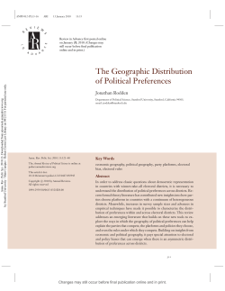 The Geographic Distribution of Political Preferences