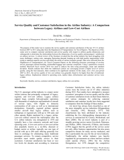 Service Quality and Customer Satisfaction in the Airline Industry