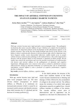 THE IMPACT OF ARTERIAL STIFFNESS ON COGNITIVE STATUS
