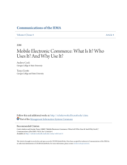 Mobile Electronic Commerce: What Is It? Who Uses It? And Why Use