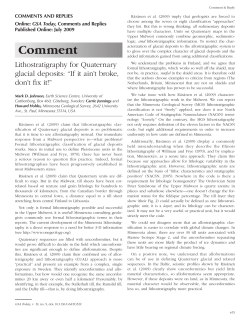 Lithostratigraphy for Quaternary glacial deposits: &ldquo;If it ain`t broke, don