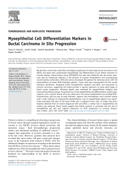 Myoepithelial cell differentiation markers in ductal carcinoma in situ