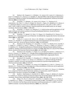 List of Publications - strauss-boltalina research group inorganic