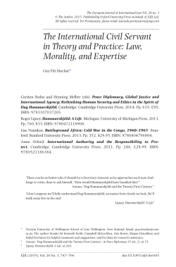The International Civil Servant in Theory and Practice: Law, Morality